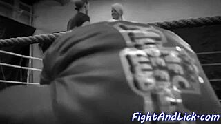 Petite Euro Babe Wrestles Busty Lesbian in Close Up