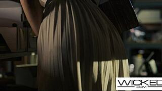 Voyeur babe spies couple fucking joins threesome