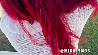 Big Booty Santana Red Gives Blowjob Outside On The Beach