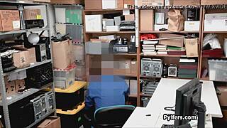 teen spreads wide for mall securitys cock