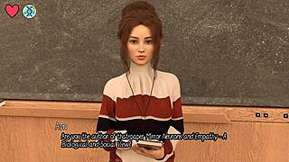 russian teacher dominates students with big tits