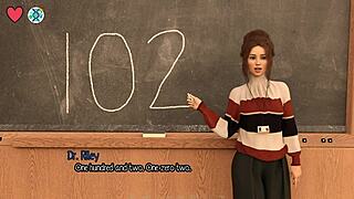 russian teacher dominates students with big tits