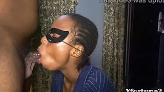 ebony babe gives good blowjob with natural tits 😘