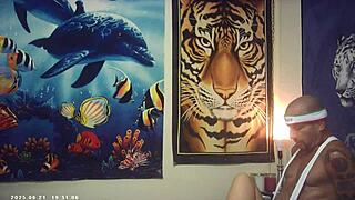 Behind scenes of porn shoot with Asian babe and Italian machine