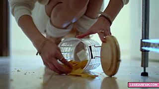 Tiny lesbian girl gets fingered and sucked by petite teen