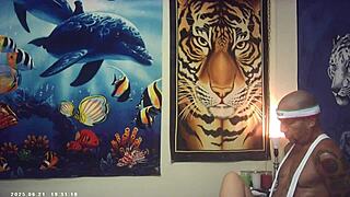 Behind scenes of porn shoot with Asian babe and Italian machine