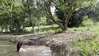 Albina fucks stranger in bush!