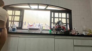 Washing Dishes In Panties At Father-In-Law's House