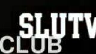 Glassed-up Karla Rose kneels for pov blowjob on wrapped cock