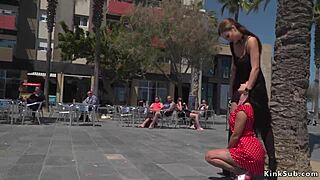 Curvy petite euro babe walks the streets