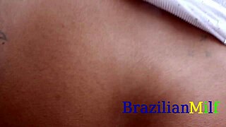 that big black cock is fucking the milf's ass hard and deep