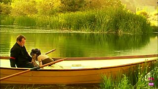 i saw this lovely couple bangin outdoors on the lake in a small boat, it was so excitin