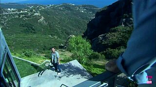 i saw this lovely couple bangin outdoors on the lake in a small boat, it was so excitin