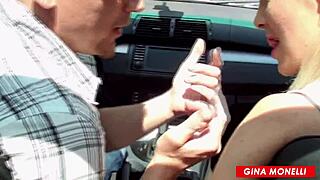 blowjob and pussy licking in the car feels so risky and public