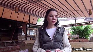 german scout interviews teen 18+ tata lilashi outdoors