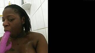 Naejae says, 'I suck my dildo sensually in the shower.'