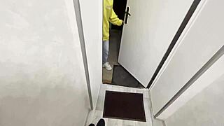 Husband fulfills fantasy by fucking young student courier in homemade video