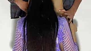 School math teacher fucks the english teacher hard in the bathroom