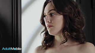 Slender Brunette Gets Pounded In Missionary And Gets Cum On Her Trimmed Bush