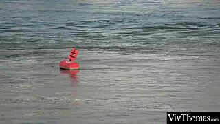 Sexy brunette fucks gorgeous blonde and licks her tight ass!