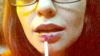 submissive girl deeply swallows cock and balls with pure joy