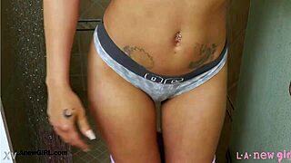 Elegant tall brunette took a SHOWER! What a sight!