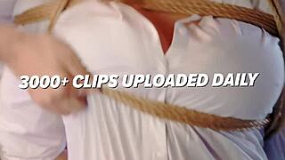 Young british redhead pleasures herself with a dildo in lingerie