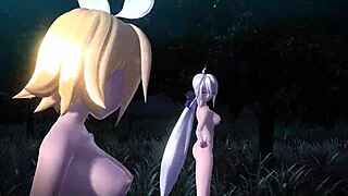 KAGAMINE RIN MEIKO & HAKU KNIFE PROJECT DIVA NUDE MOD FULL NUDE