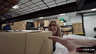 sneaky warehouse fuck with teen coworker goes wrong