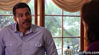 amateur babe licks pussy during intense banging