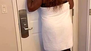 He Sneaks In to Watch Ebony Masturbation and Squirting