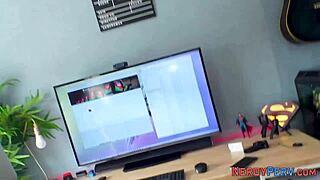 busty brit giving head to dweeb