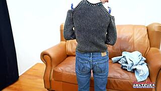 exotic skinny coed raven finger fucks her shaved pussy and sucks a cock.