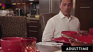 Penelope Woods in gangbang at dinner party