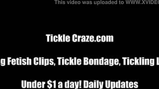 In this BDSM scene, the dominant woman begins your tickling session with bondage and humiliation