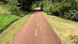 Big Ass Latina BBW Couple's Outdoor Park Fuck with Monster Cock Turns Wild!