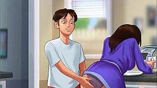 Intimate moment with stepmother