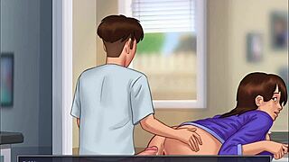 Intimate moment with stepmother