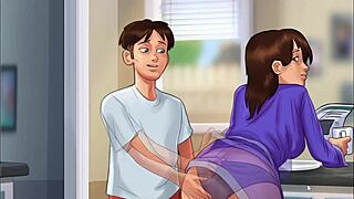 Intimate moment with stepmother