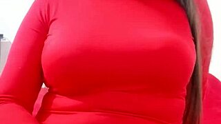 this latina colombian stepmom with a huge cameltoe in her short dress is masturbating for her stepson in a homemade usa video