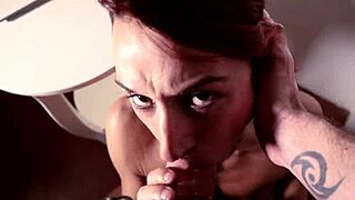 Redhead Gets Horny Post-Photoshoot, Fucks Hard, Cums in Mouth