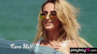 Smoking Hot Nude Ukrainian Teen Blondie Cara Mell Poses in the Sand Outdoor