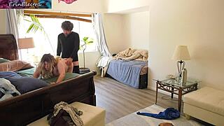 stepmom and stepson get frisky in bedroom homemade