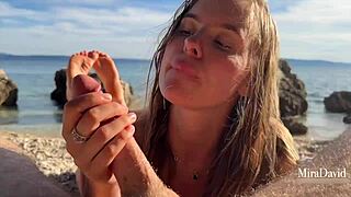 i'm fucking on this public beach with my teen girlfriend, the season just opened