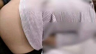 risky horny filipina sucks and fucks in public fitting room, eats cum part 2