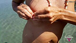 Nippleringlover hot pissing nude beach pierced pussy wide open huge pierced nipples