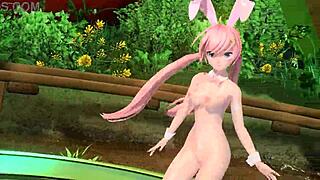 Megurine Luka in Popipo Project Diva Nude Mod with Full Nude Bunny Costume