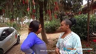 African Milf Lesbians Make Out In Public During House Party