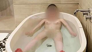 Bathing of japanese college student
