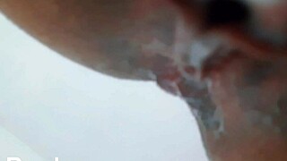 She shares a huge load dripping from her ass to pussy in this homemade scene.